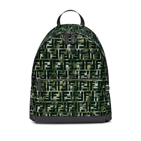 Fendi Unisex Ff Multicolor Camouflage Backpack 7vz042